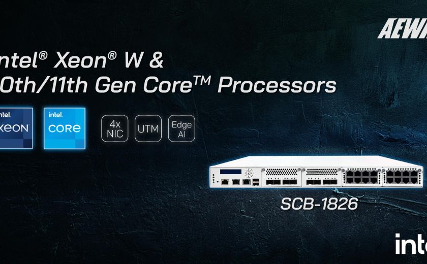 网络设备 SCB-1826 由 Intel Xeon W 和第十/第十一代 Core 处理器供电