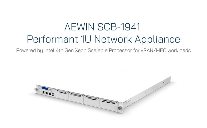 SCB-1941 高效能 1U 网路设备，搭载 Intel 第四代 Xeon 可扩展处理器，适用于 vRAN/MEC 工作负载