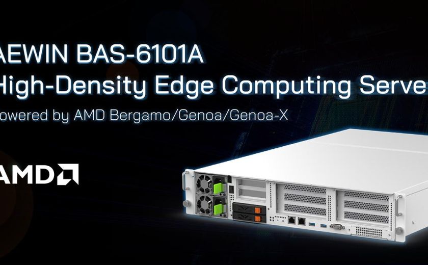 AEWIN 高密度边缘计算伺服器，BAS-6101A 由 AMD Bergamo/Genoa/Genoa-X 提供动力