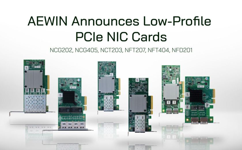 AEWIN 宣布推出低剖面 PCIe 网路介面卡